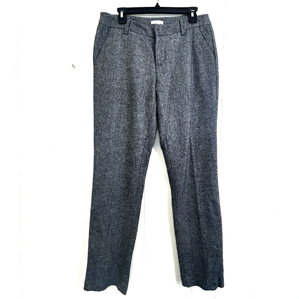 Garnet Hill Wool Pants Size 8 Gray Dress Pants Straight Leg Lined Pants Office